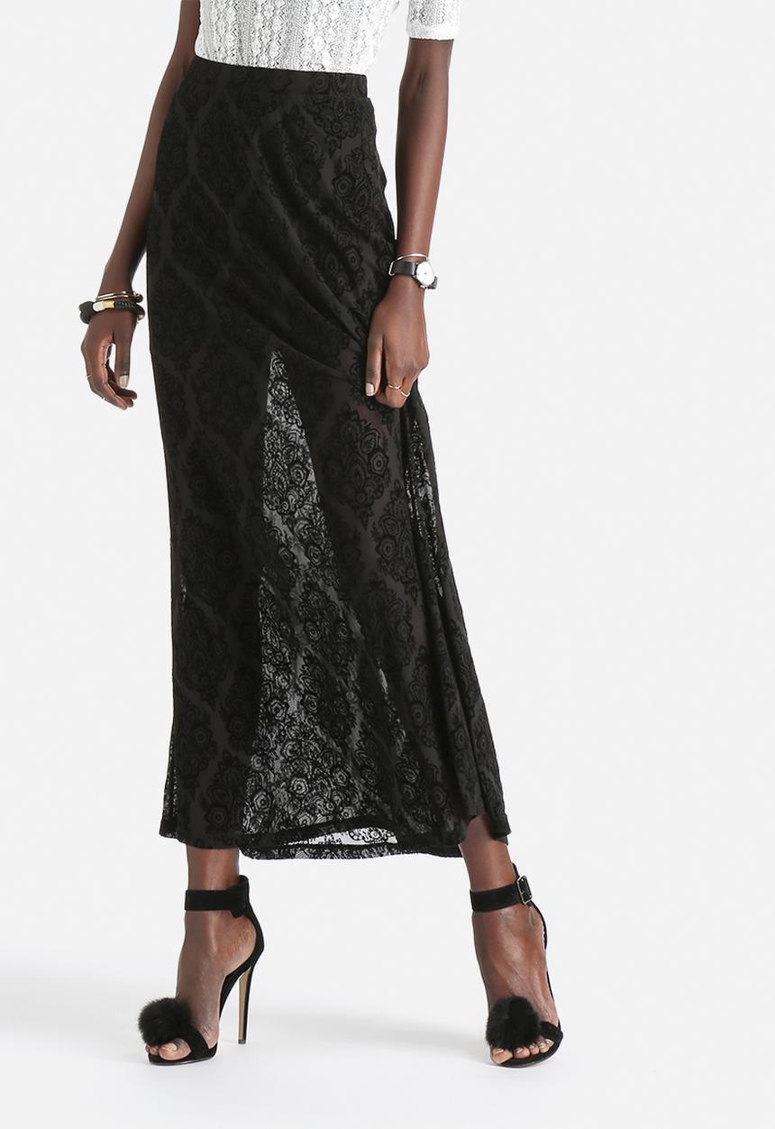 Motel - Maxi Romantic Flocking Lace Skirt