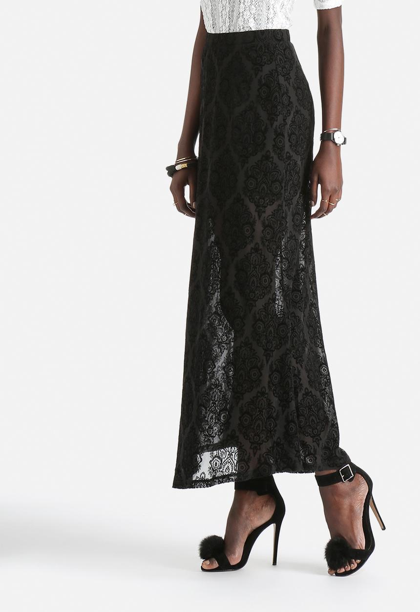 Motel - Maxi Romantic Flocking Lace Skirt