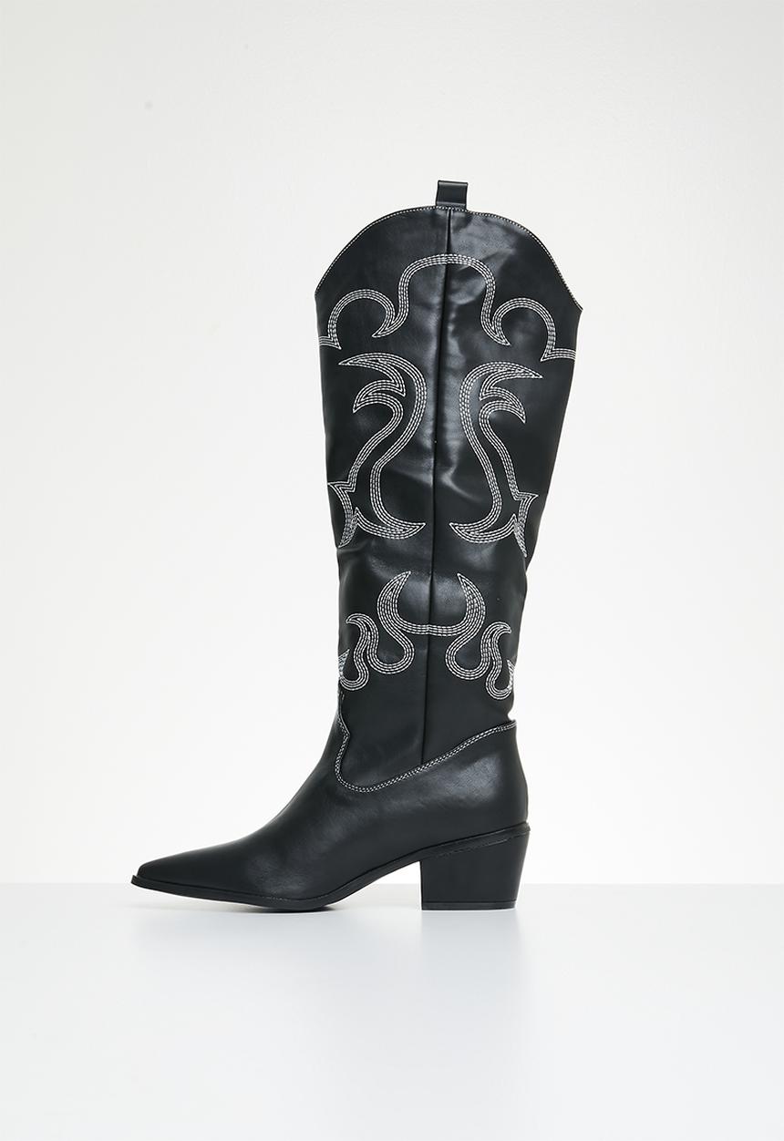 Public Desire - Cooper western knee high boot - black