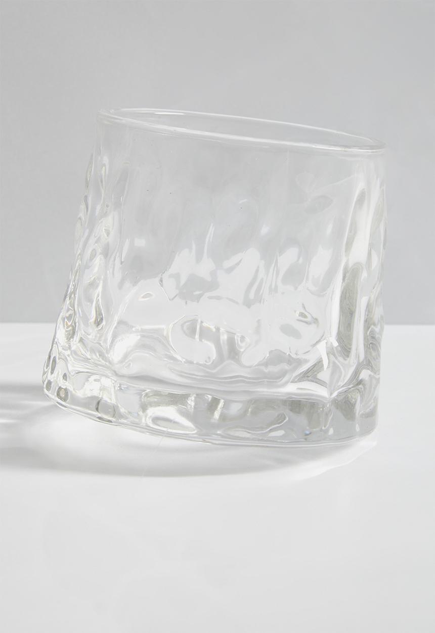 Sixth Floor - Nordic bark rocking tumbler glass - clear