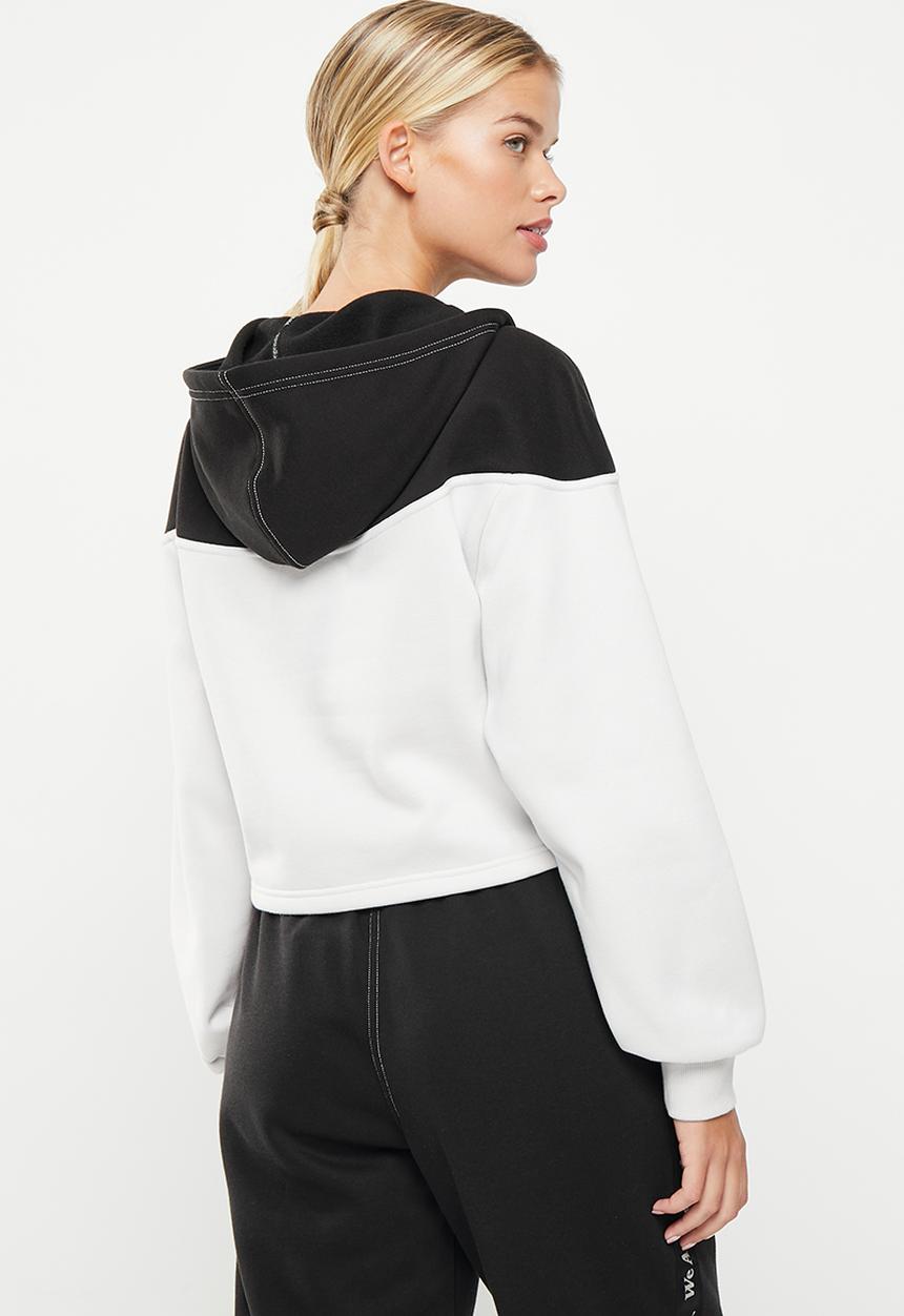 PUMA - Wal cropped 1/4 zip hoodie - nimbus cloud