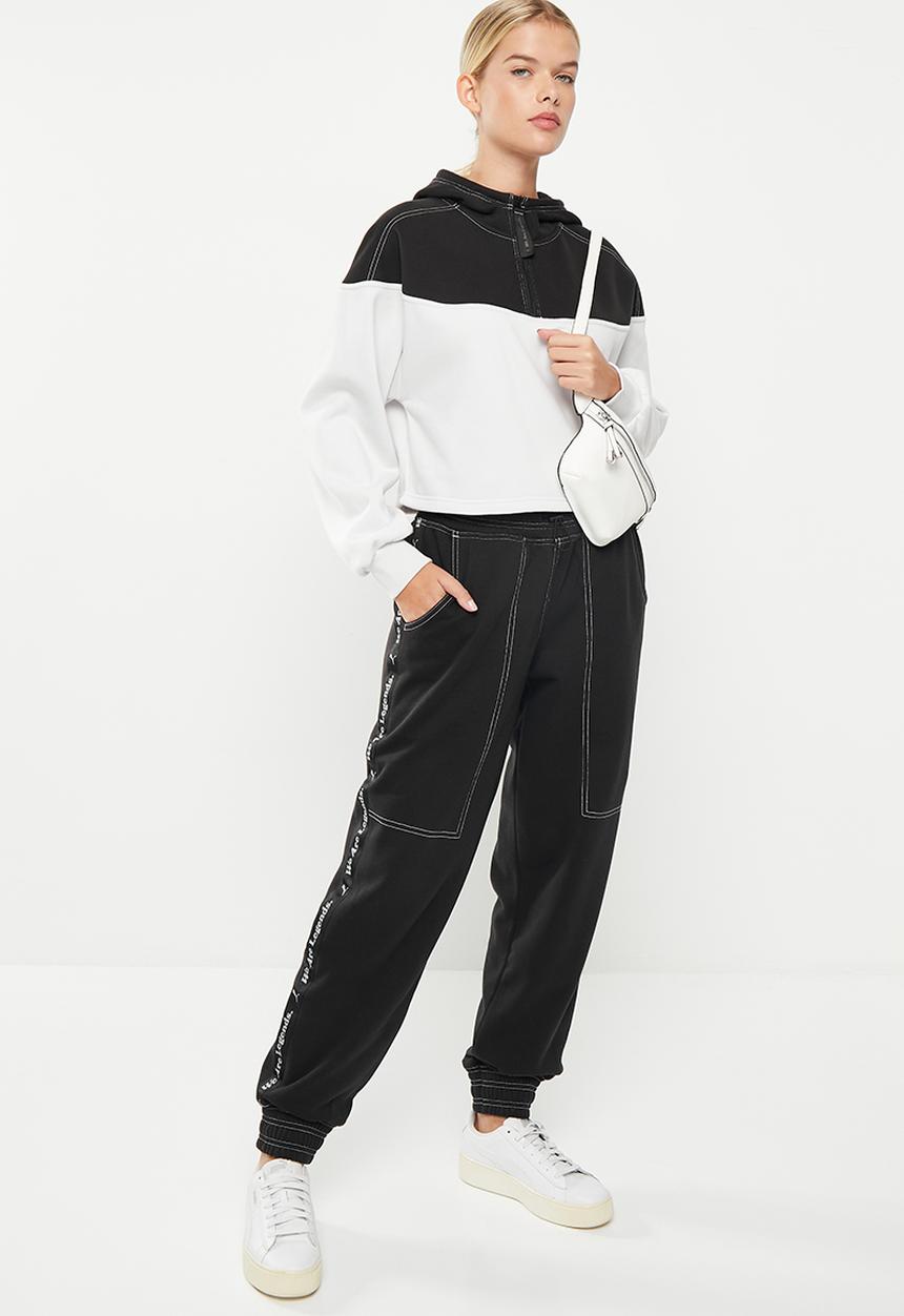 PUMA - Wal cropped 1/4 zip hoodie - nimbus cloud