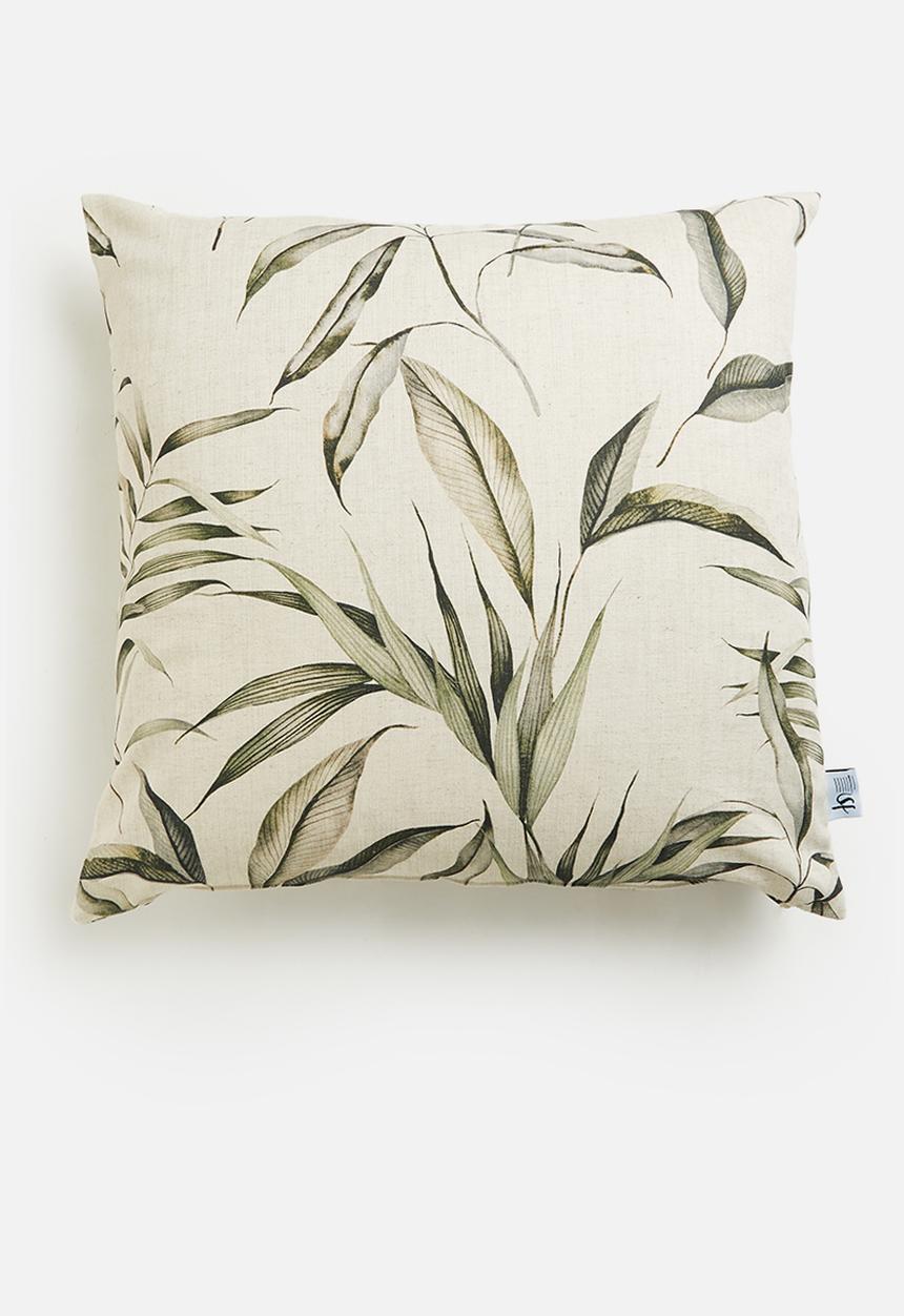 Sixth Floor - Elm linen cushion cover - green