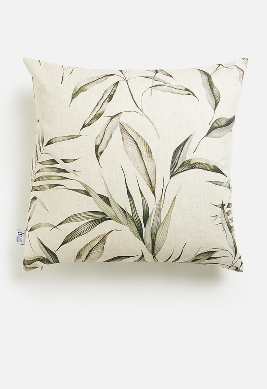 Sixth Floor - Elm linen cushion cover - green