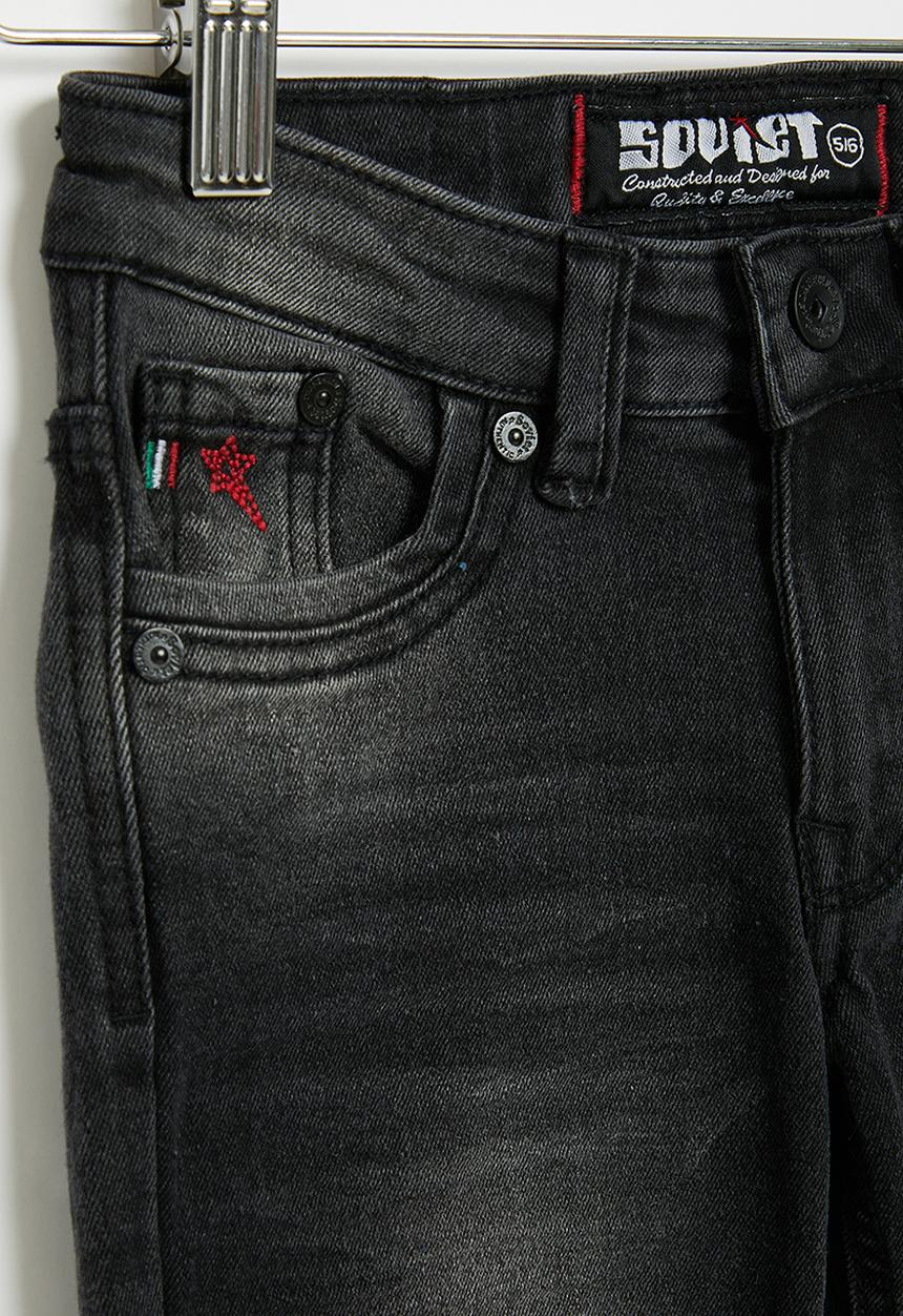 SOVIET - Boys fashion skinny denim - black