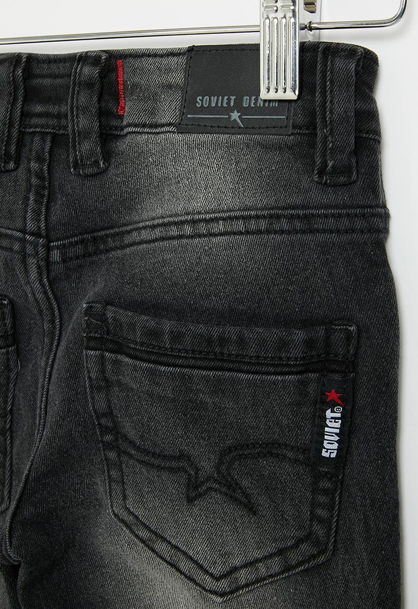 SOVIET - Boys fashion skinny denim - black