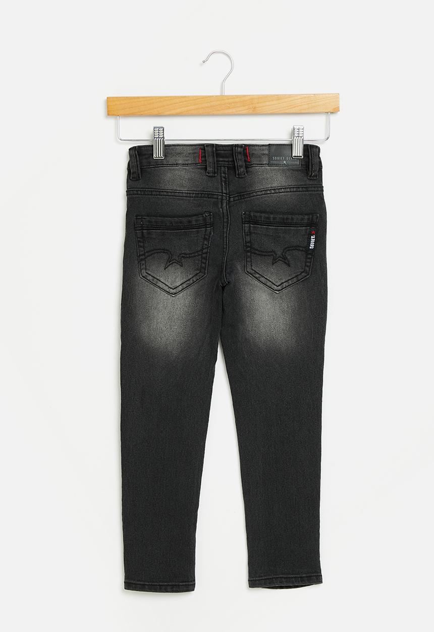 SOVIET - Boys fashion skinny denim - black