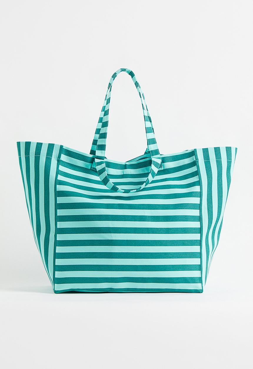 H&M - Striped beach bag - turquoise