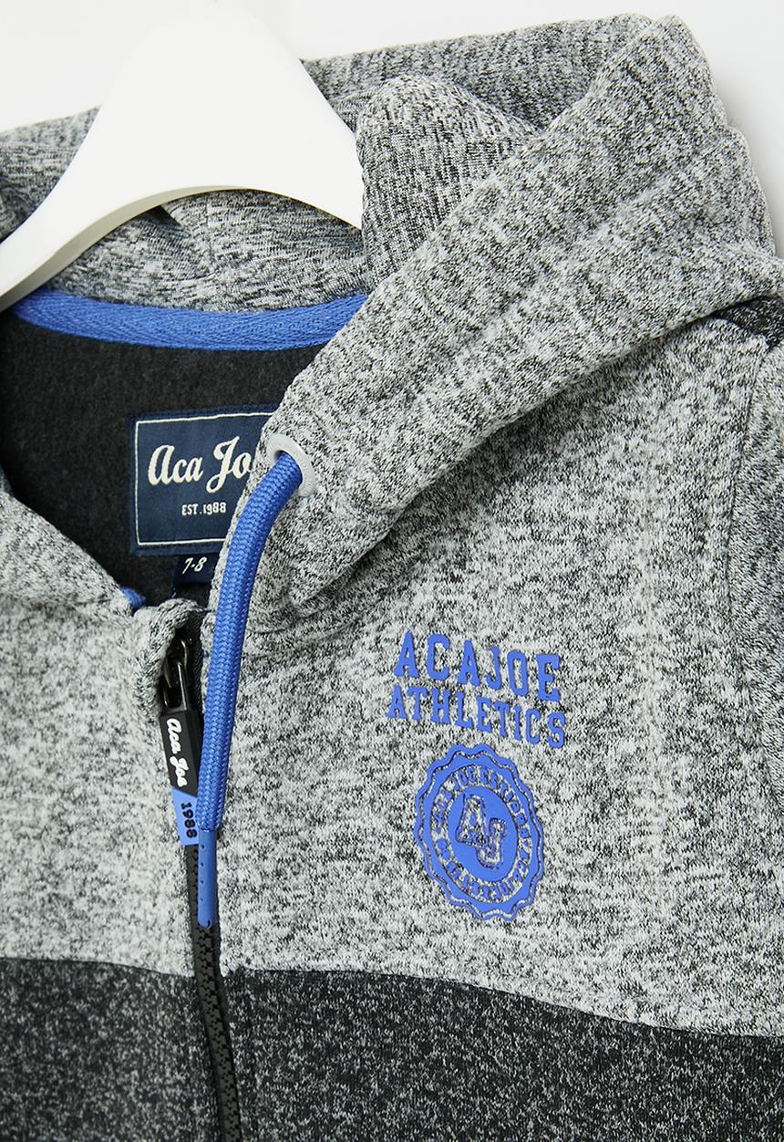 Aca Joe - Aca joe polar fleece colour block sweater - grey melange