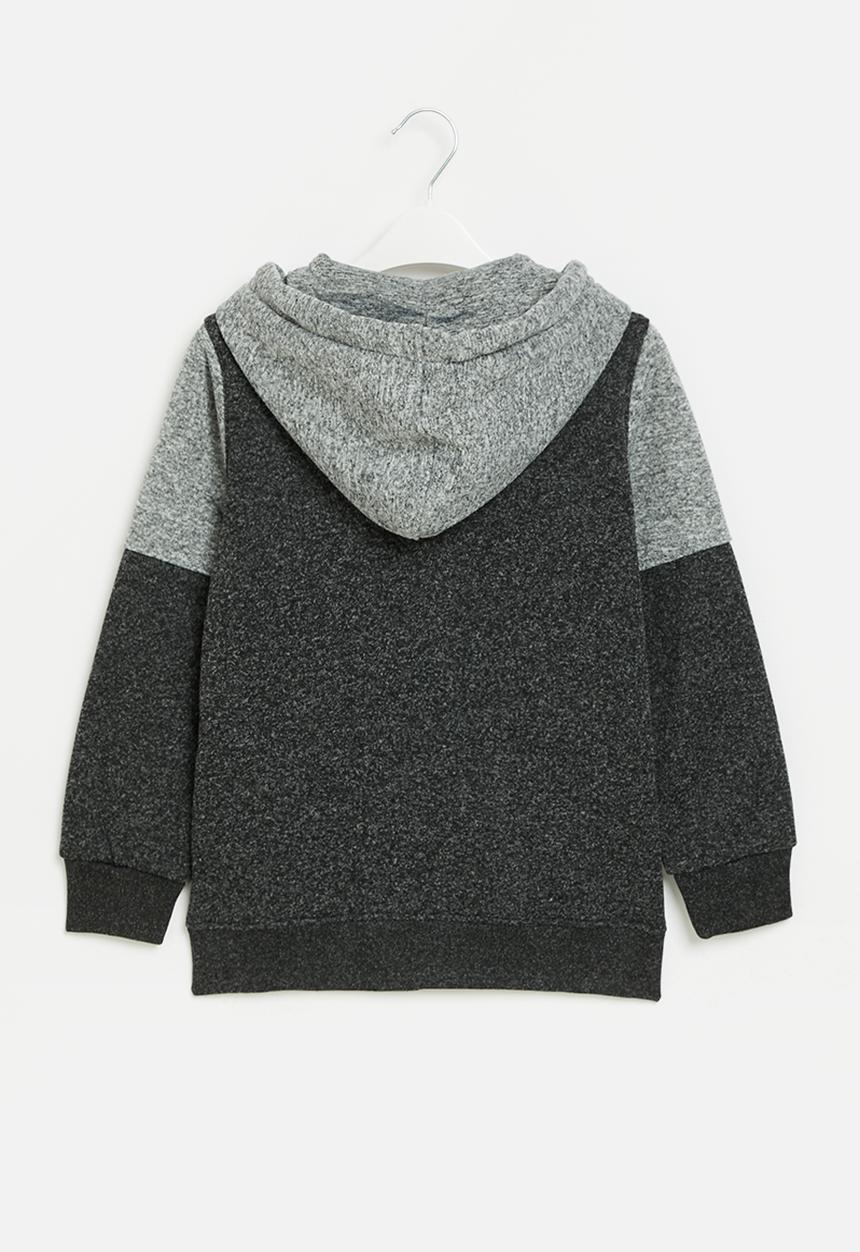 Aca Joe - Aca joe polar fleece colour block sweater - grey melange