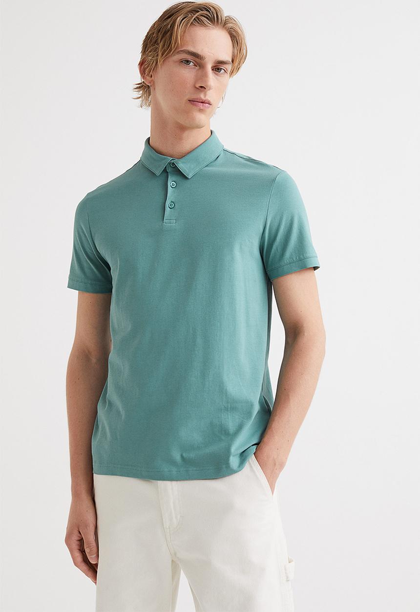 H&M - Slim fit polo shirt - turquoise