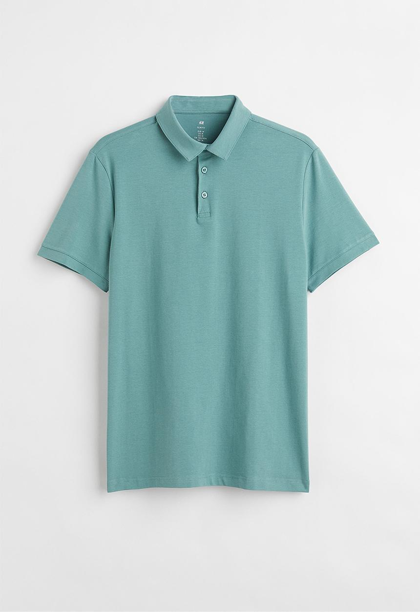 H&M - Slim fit polo shirt - turquoise