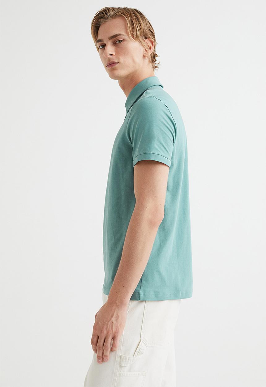 H&M - Slim fit polo shirt - turquoise