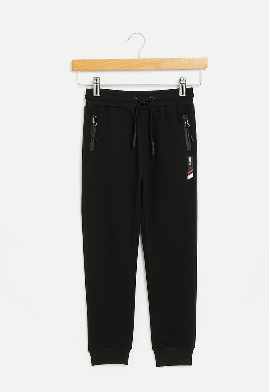 SOVIET - Boys fashion track pants - black