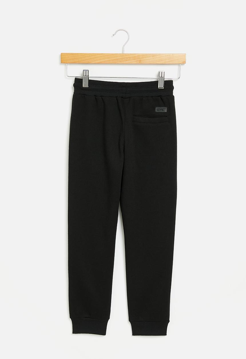 SOVIET - Boys fashion track pants - black