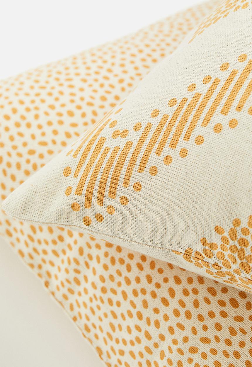 H&M - 2-pack cotton canvas cushion covers - yellow/white