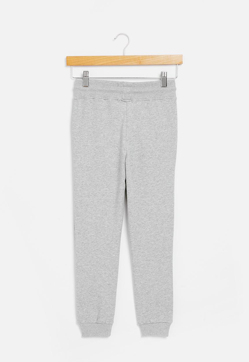 Aca Joe - Aca joe brushed fleece side print jogger - grey melange