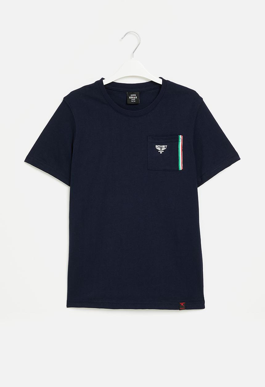 SOVIET - Boys s/slv fashion tee - navy