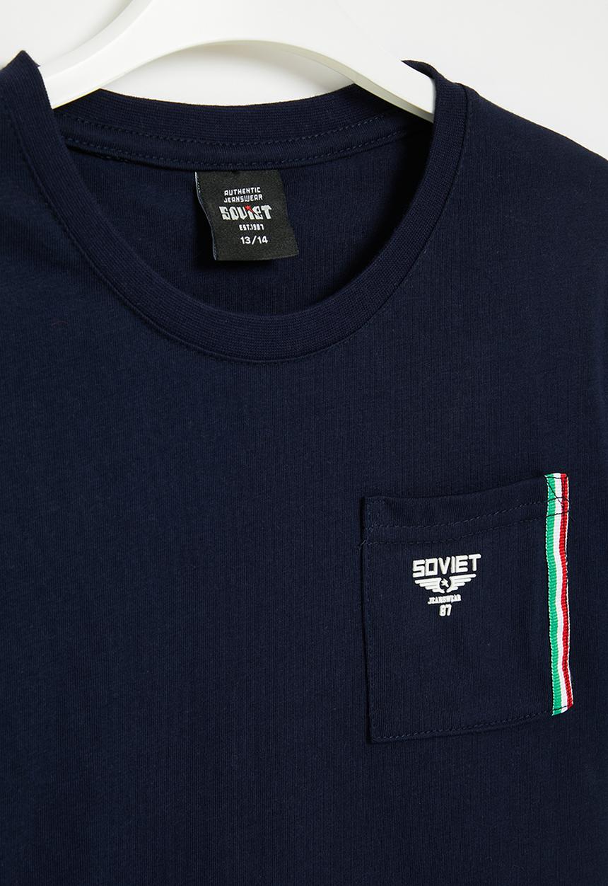 SOVIET - Boys s/slv fashion tee - navy