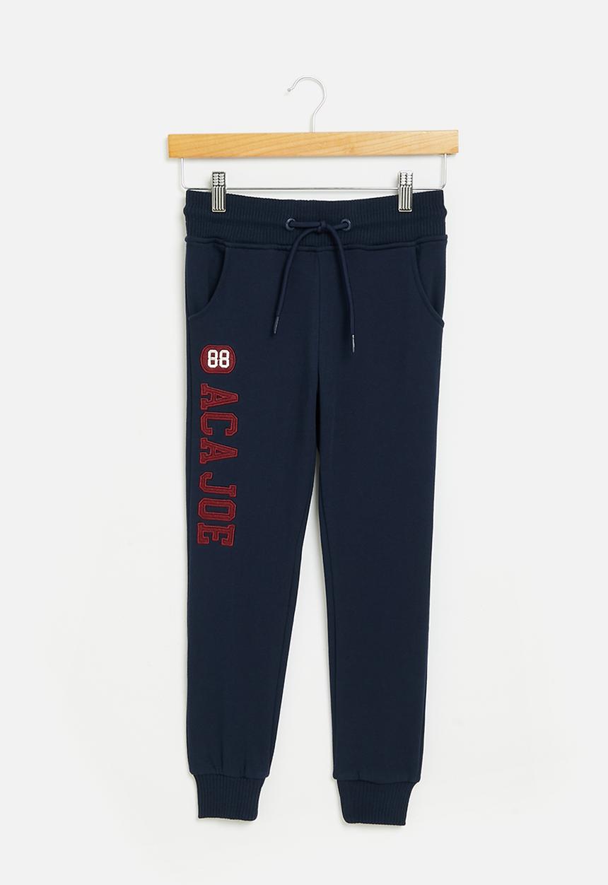 Aca Joe - Aca joe brushed fleece side print jogger - blue