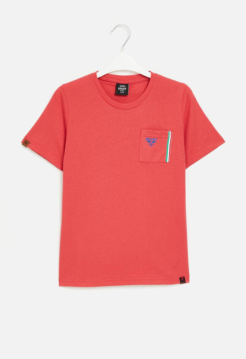 SOVIET - Boys s/slv fashion tee - 7/8 to 13/14 - red