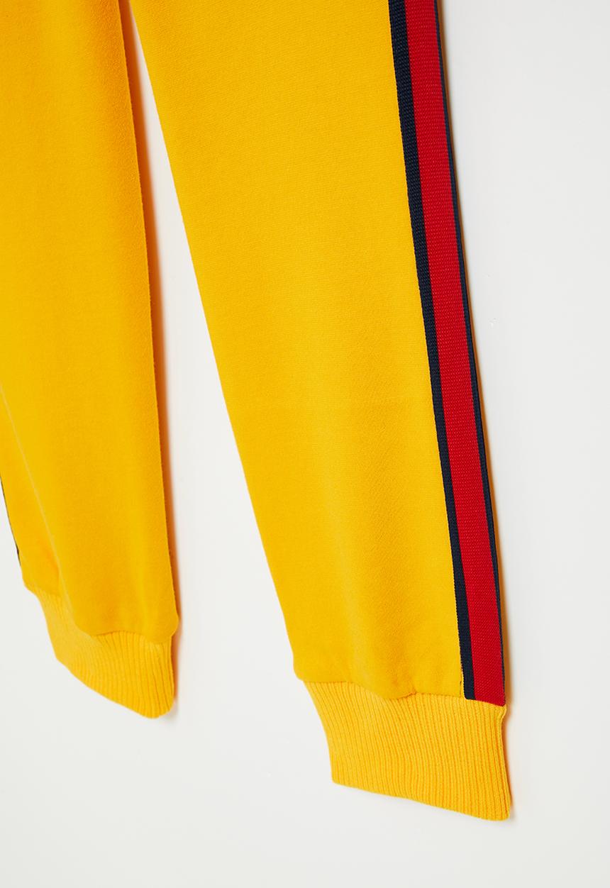 Aca Joe - Aca joe brushed fleece side tape & print jogger - yellow
