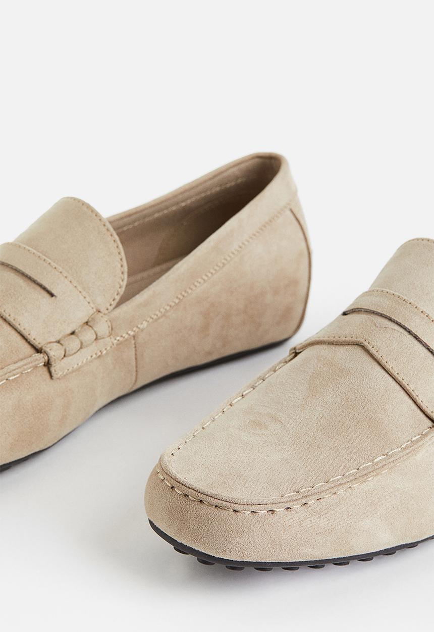 H&M - Imitation suede driving shoes - beige