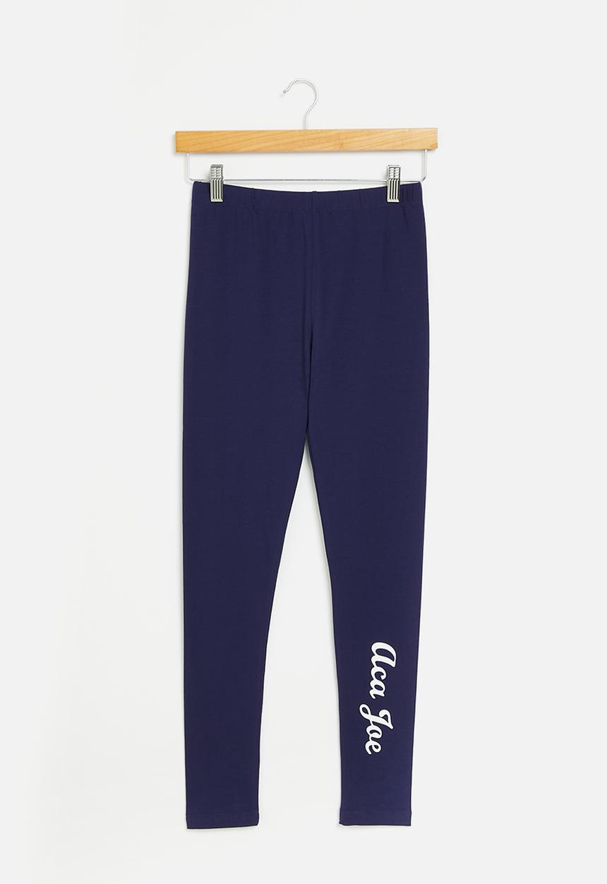 Aca Joe - Girls aca joe side leg hd printed legging - medieval blue