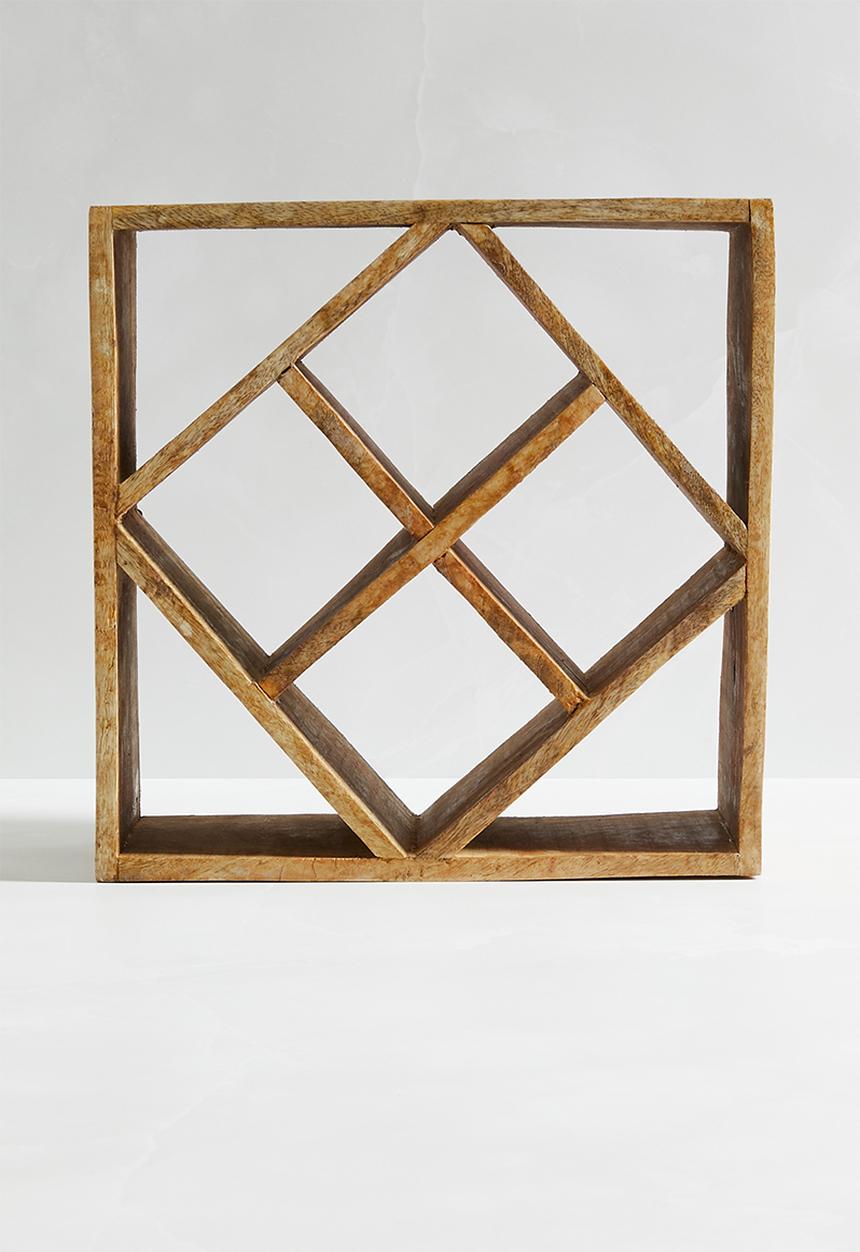 Excellent Houseware - Wooden wine bottle holder - natural