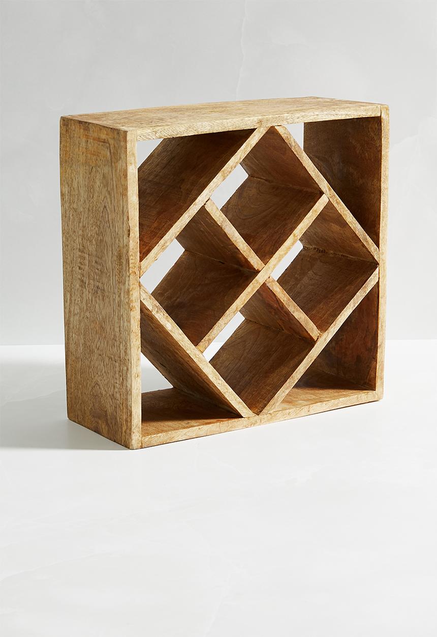 Excellent Houseware - Wooden wine bottle holder - natural