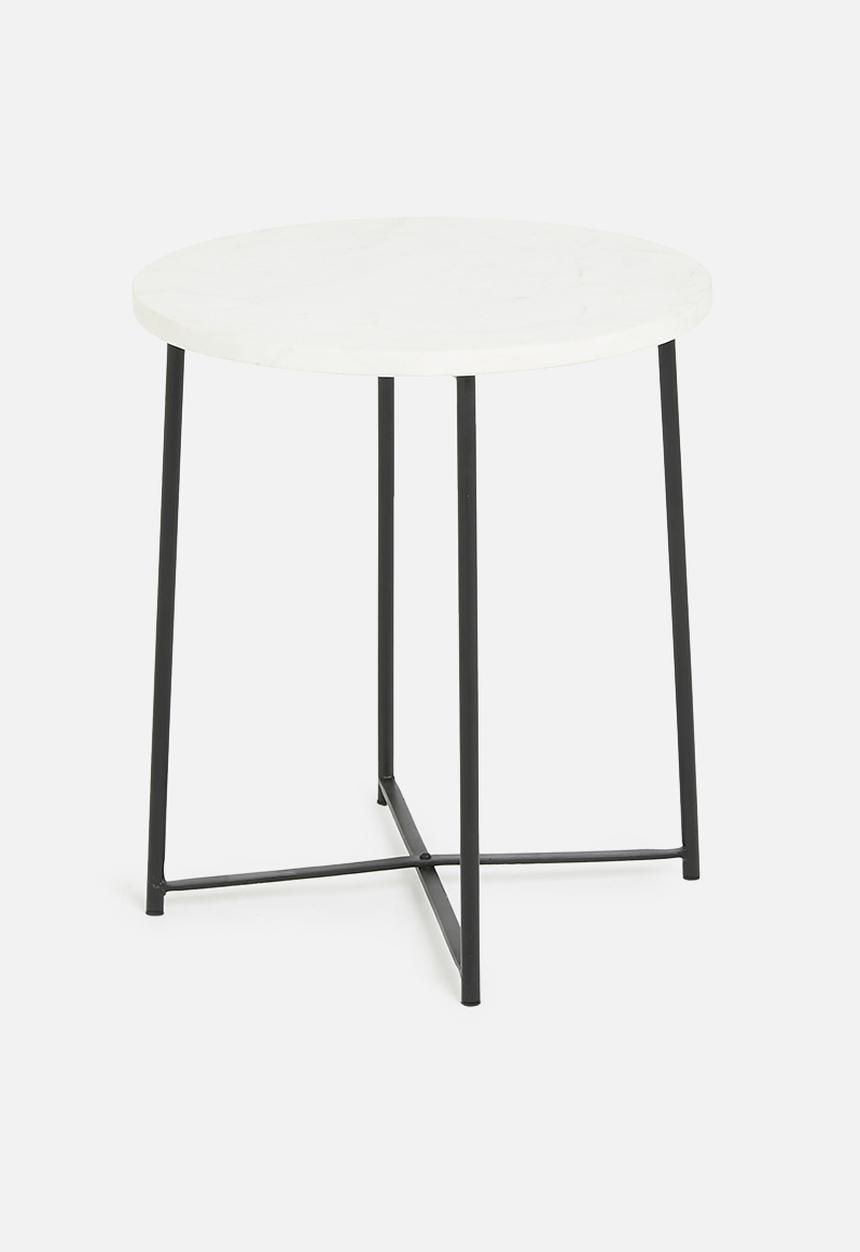 Sixth Floor - Rayne marble side table - white
