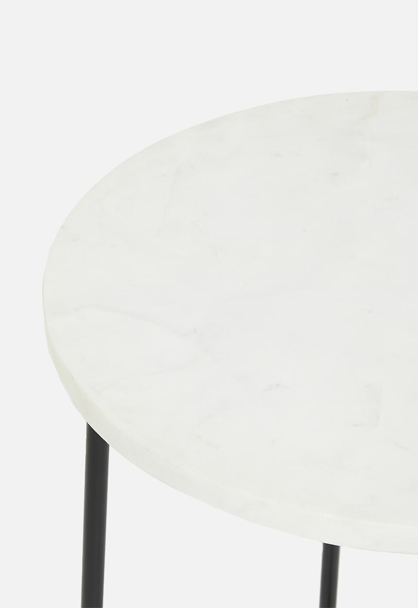 Sixth Floor - Rayne marble side table - white