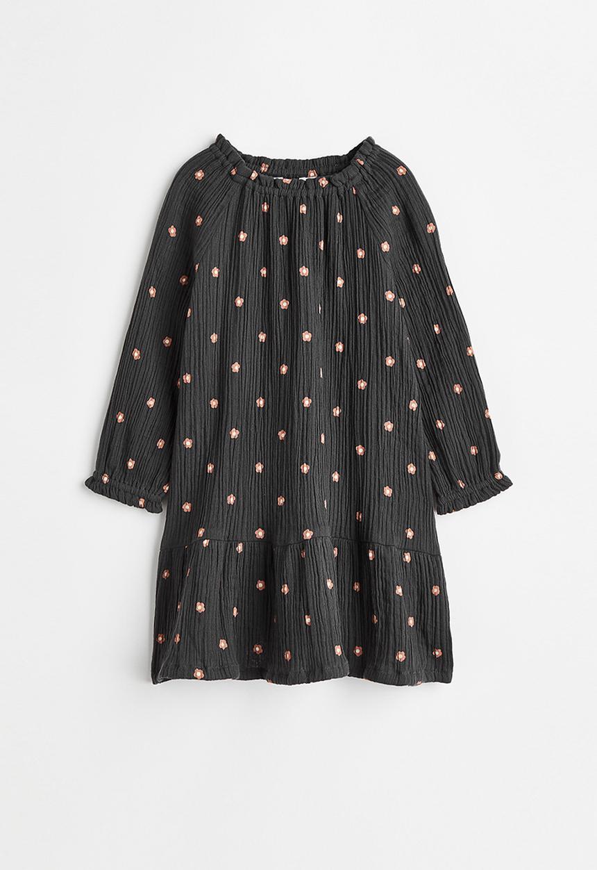 H&M - A-line dress - black & floral