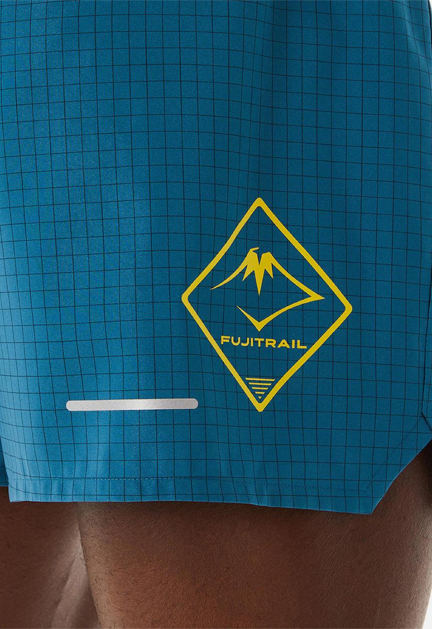 ASICS - Fujitrail logo short - ink teal/golden yellow