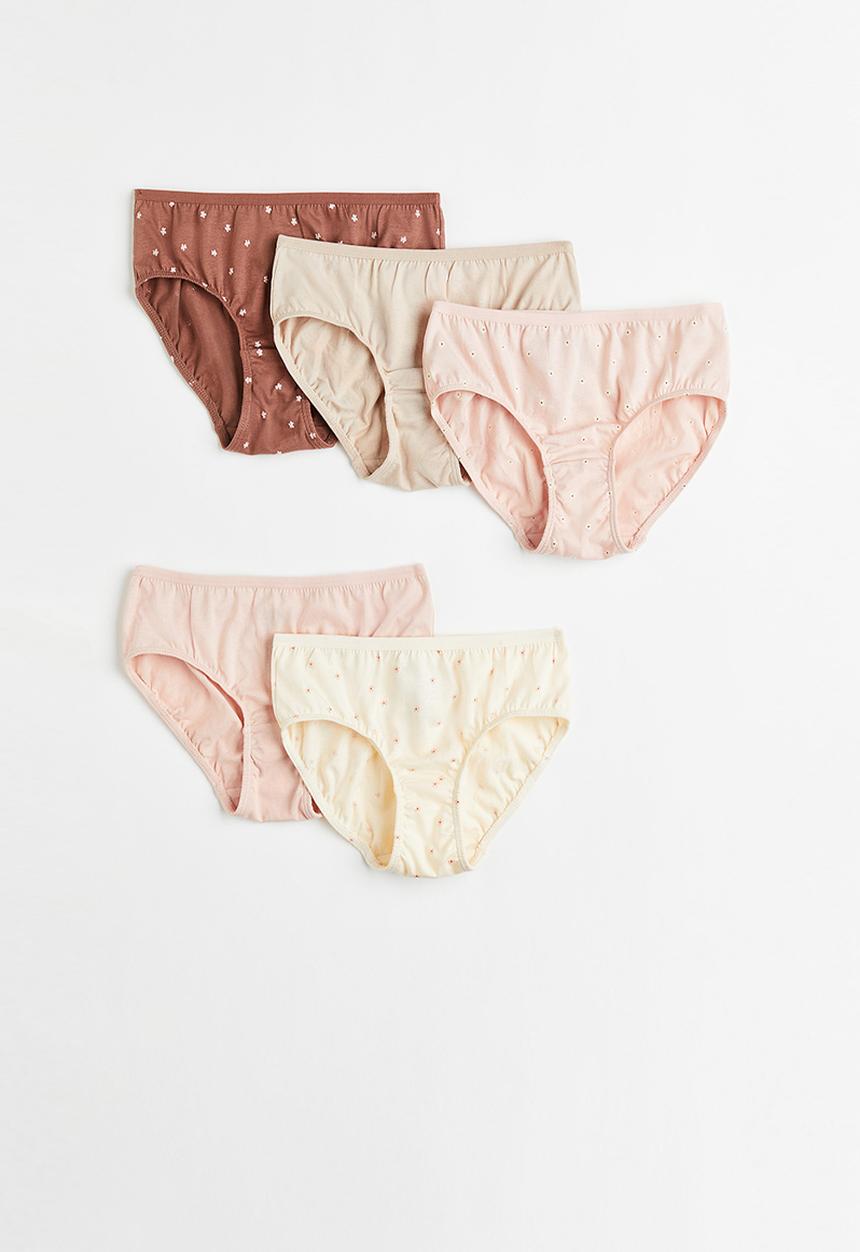 H&M - 5-Pack briefs - brown & small flowers