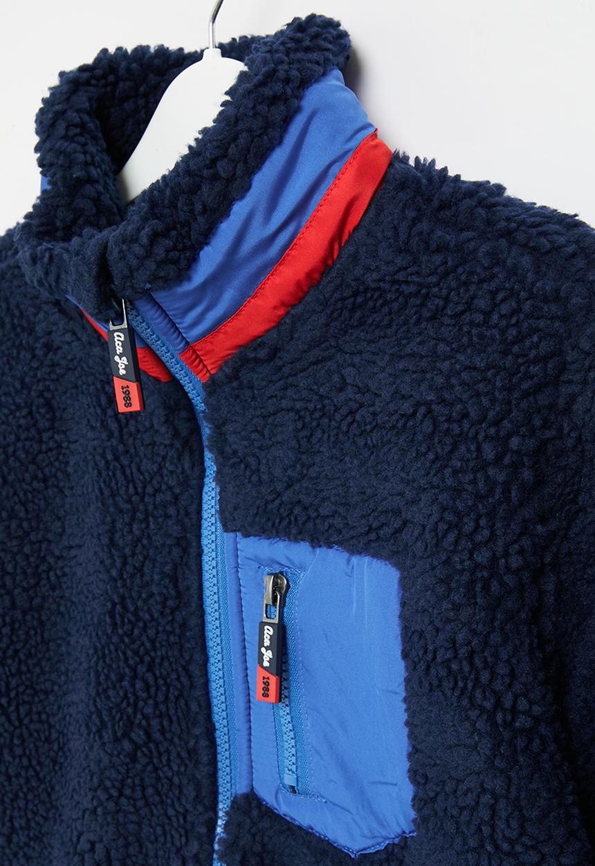 Aca Joe - Aca joe sherpa patch pocket sweater - navy