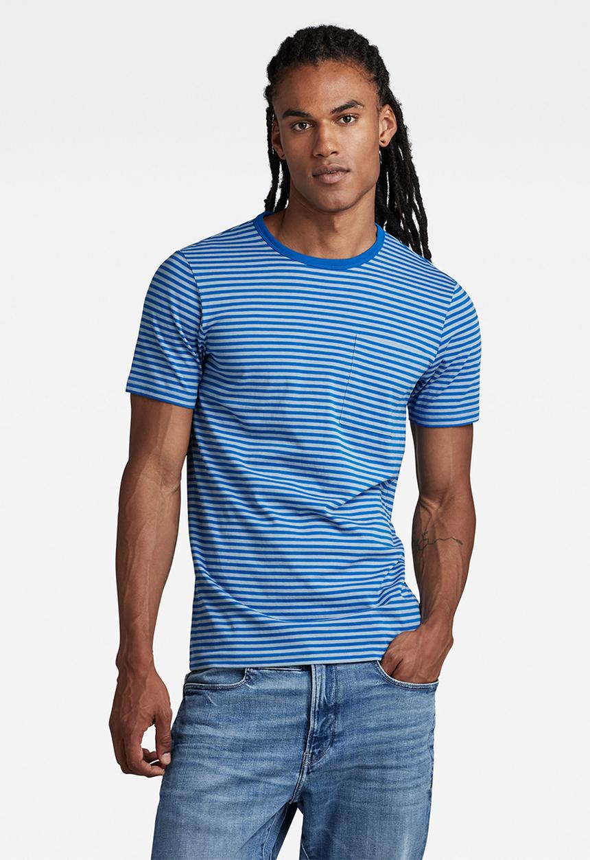 G-STAR - Stripe slim r t - lake & lapis blue stripe
