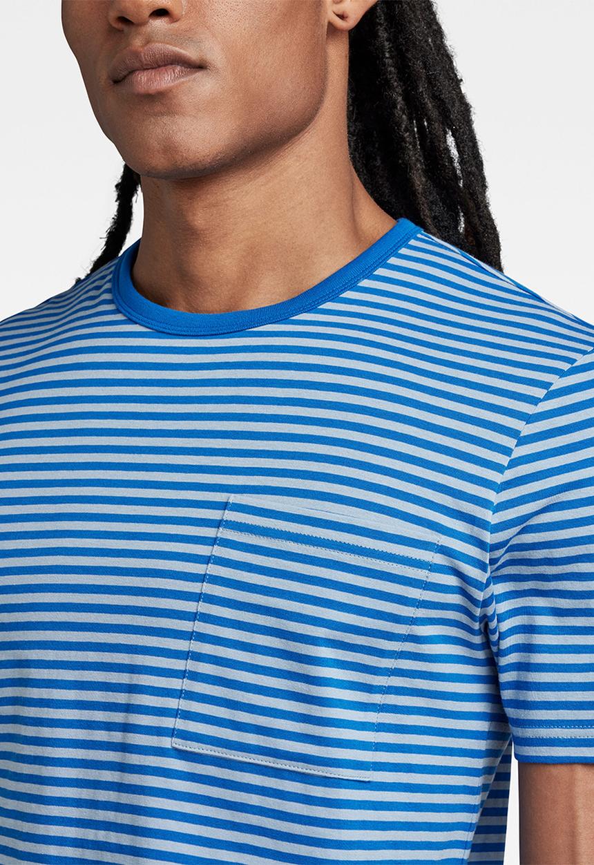 G-STAR - Stripe slim r t - lake & lapis blue stripe