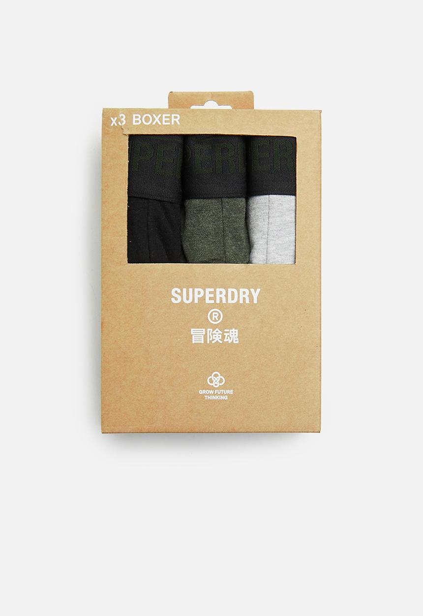 Superdry. - Boxer mutiI triple pack - black/olive/grey
