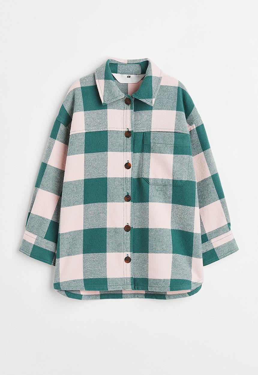 H&M - Overshirt - turquoise/pink checked