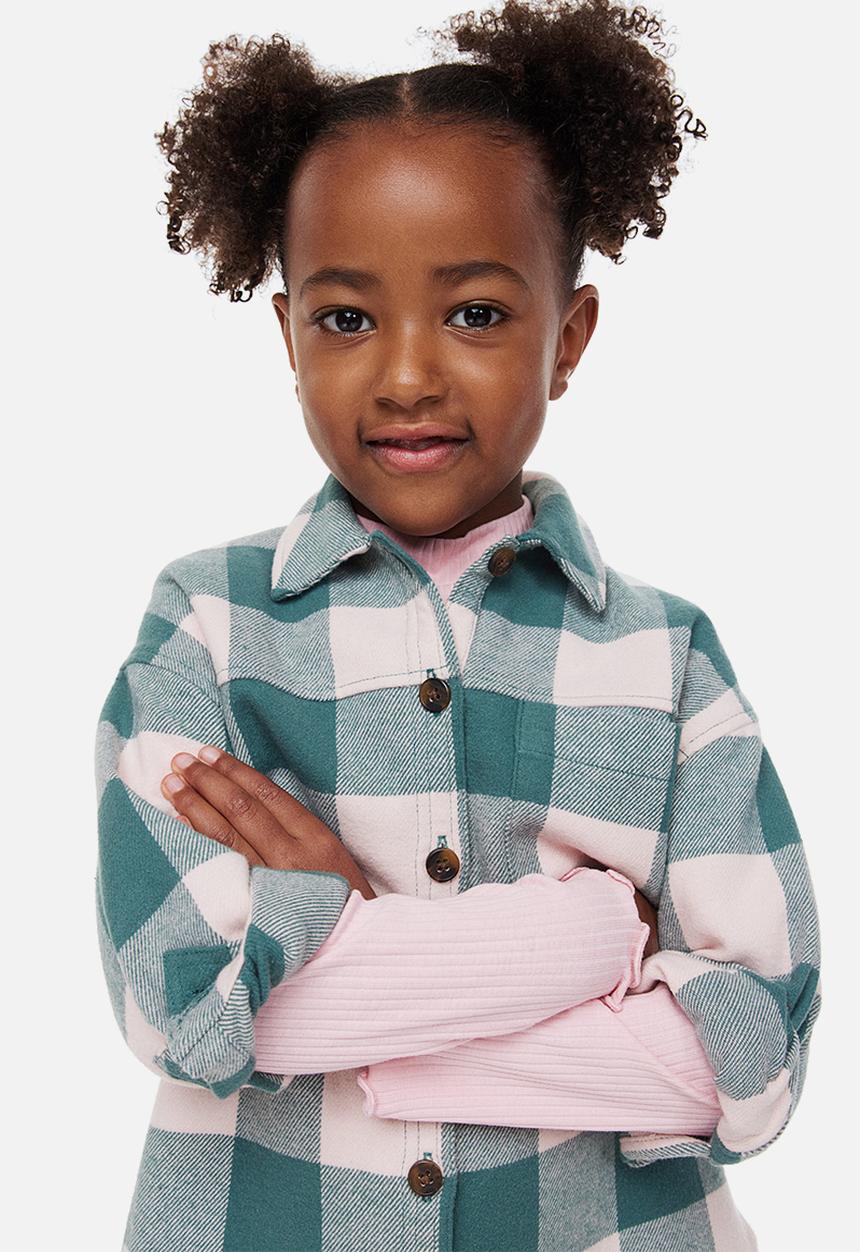 H&M - Overshirt - turquoise/pink checked