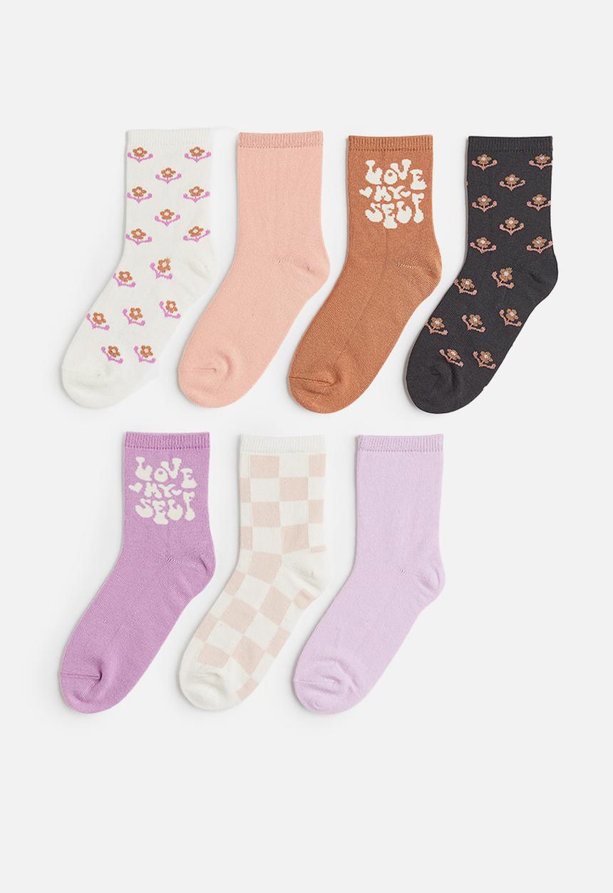 H&M - 7-pack socks - dark grey/love myself