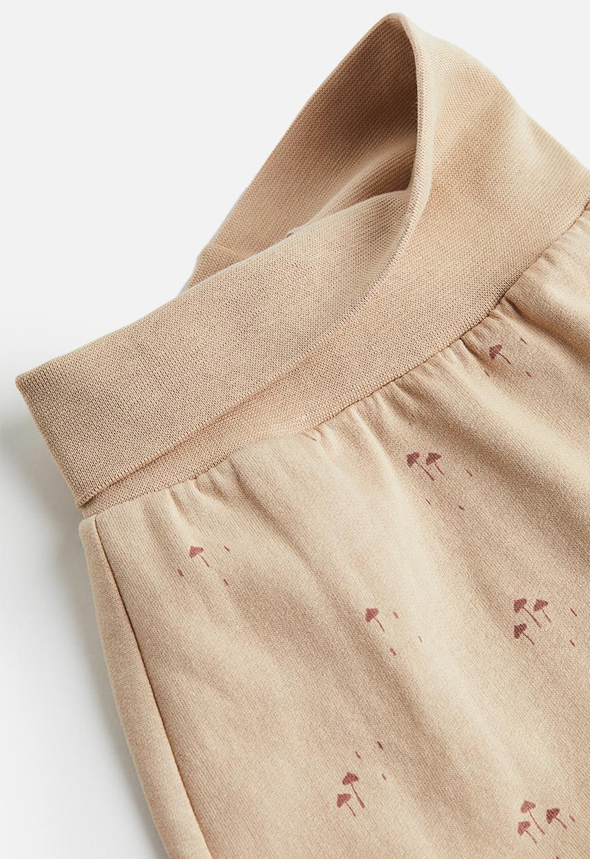 H&M - 2-Piece cotton set - beige/mushrooms