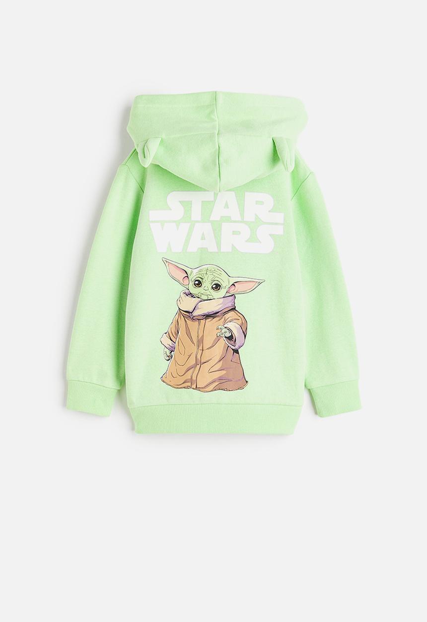 H&M - Ear-appliquéd zip-through hoodie - light green/the mandalorian