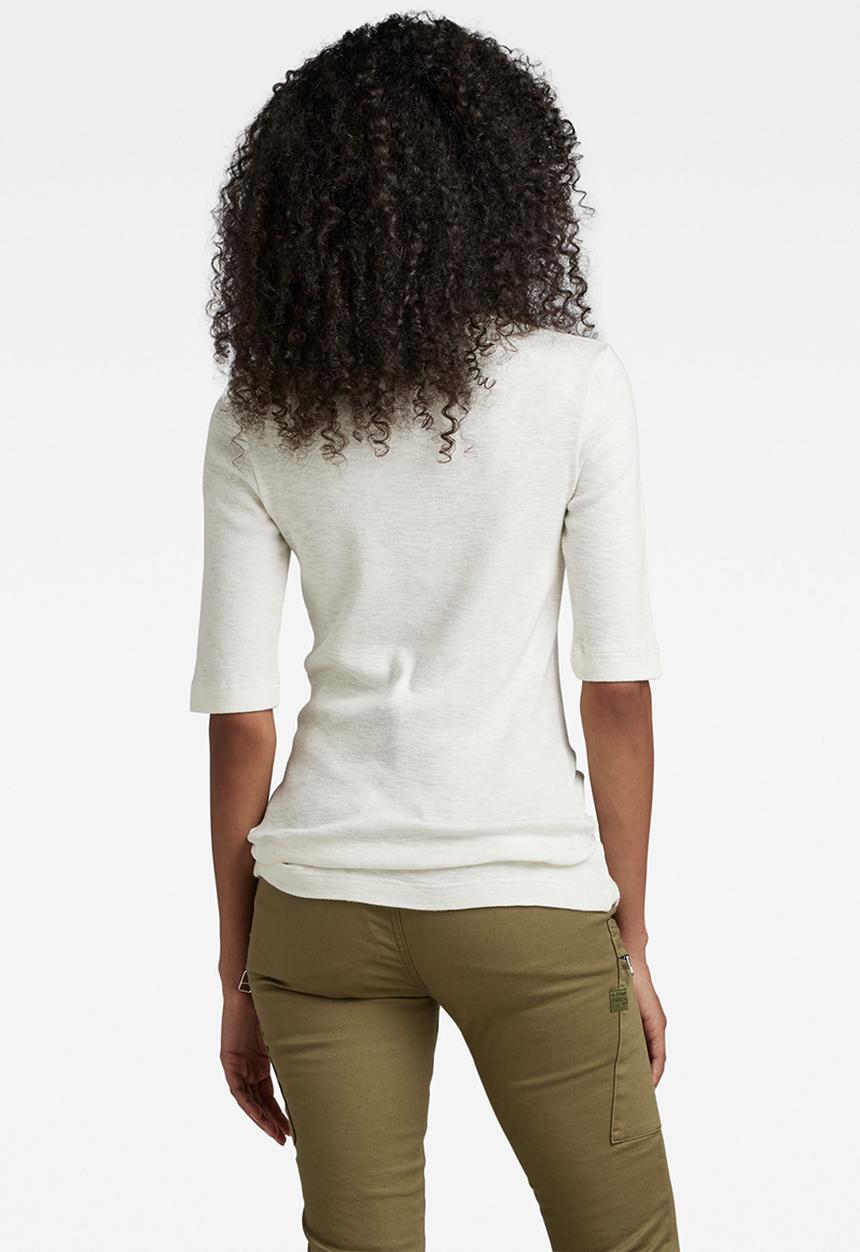 G-STAR - Henley 1\2 sleeve slim t - milk