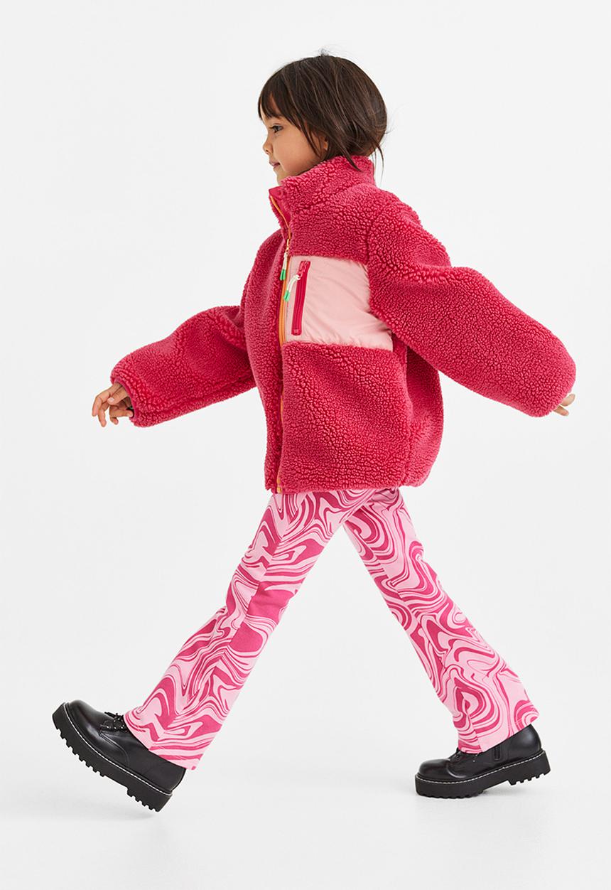 H&M - Flared leggings - cerise/patterned