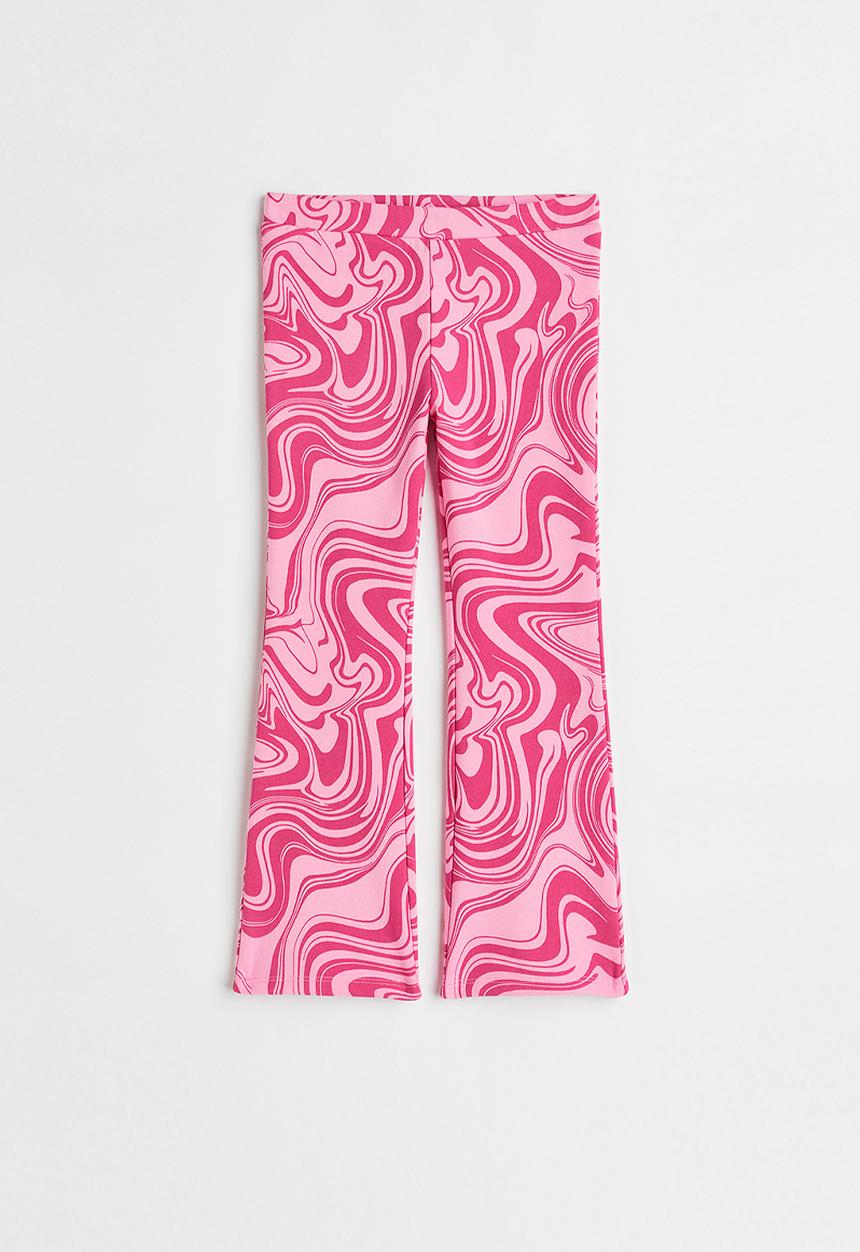 H&M - Flared leggings - cerise/patterned