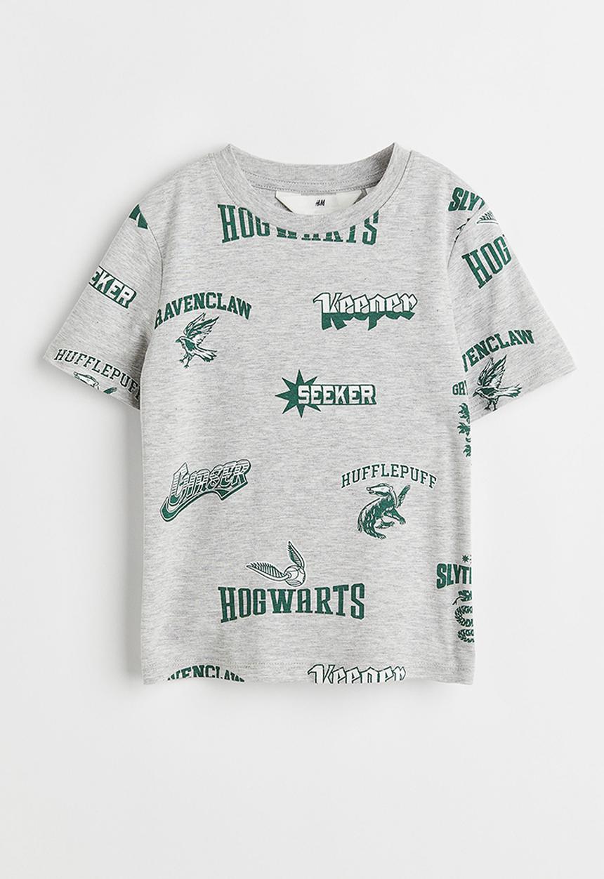 H&M - Printed T-shirt - light grey marl/harry potter