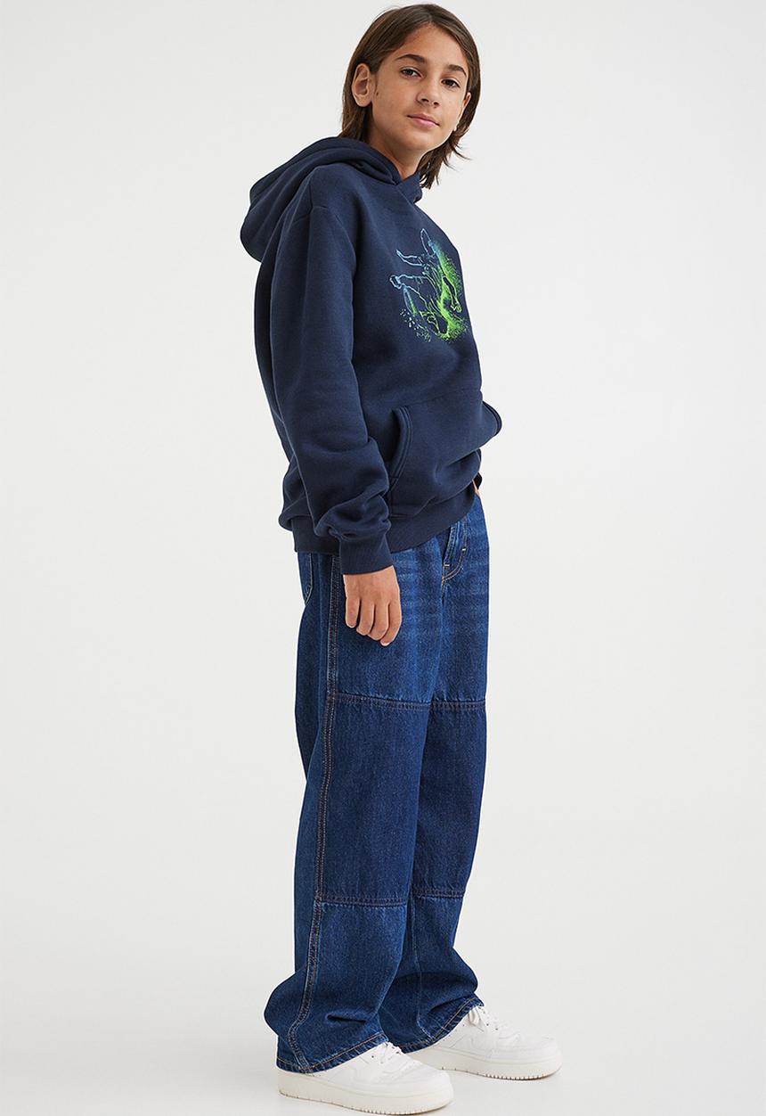 H&M - Hoodie - dark blue/football player
