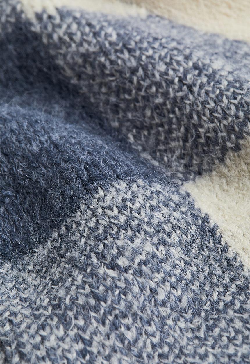H&M - Knitted cardigan - light beige/checked